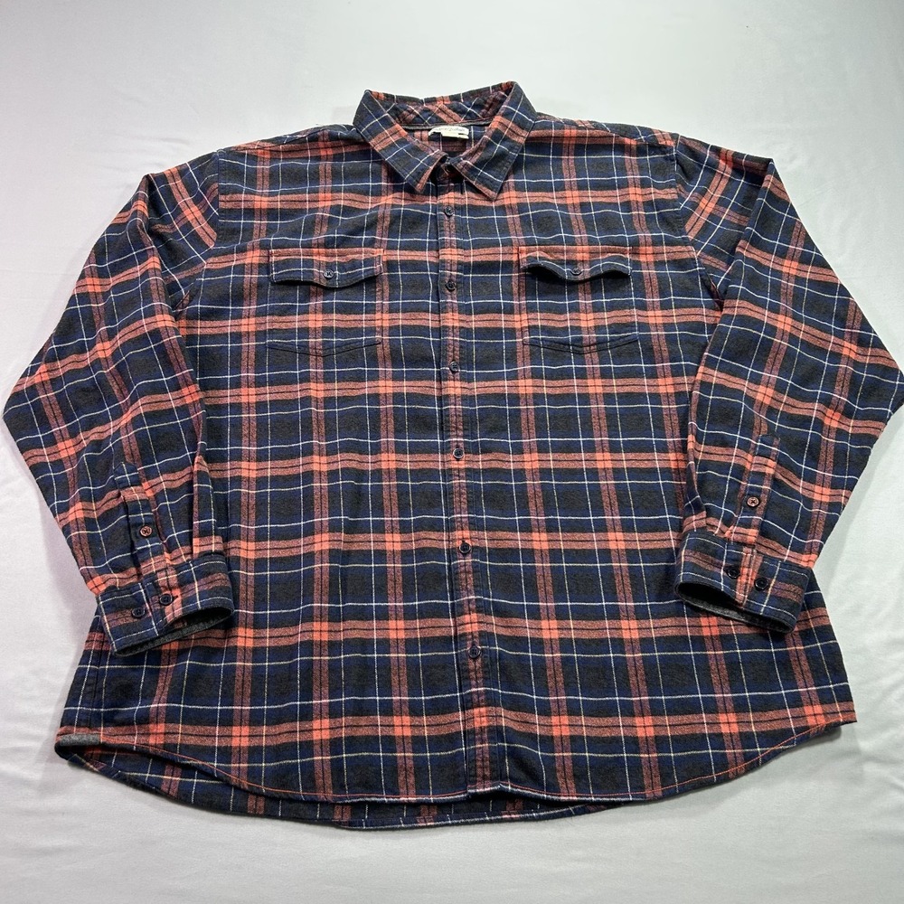 Carbon 2 Cobalt Shirt Mens 2XL XXL Blue Red Plaid Flannel Button Up Outdoor